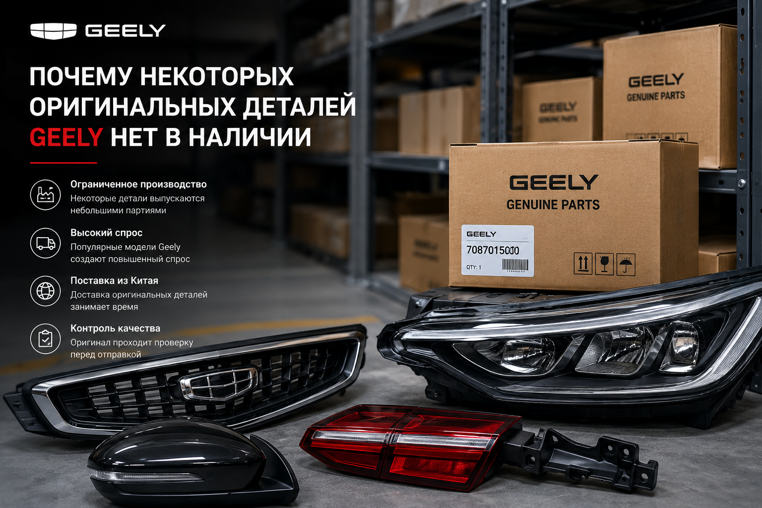 Оригинальные запчасти Geely